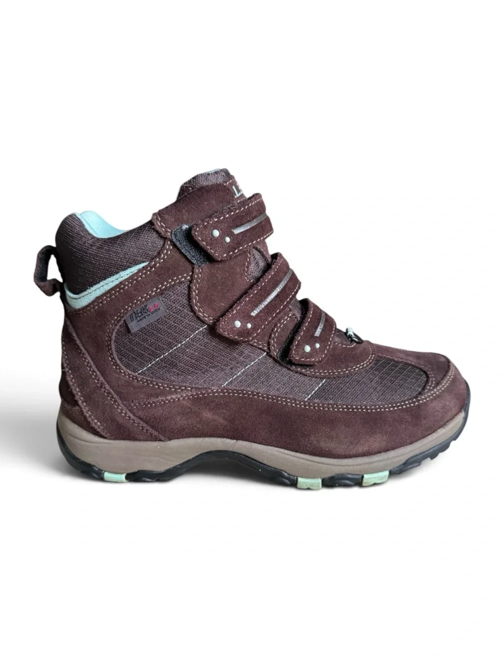 L.L. Bean Primaloft Waterproof Winter Hiking Boots Brown Aqua Size 8 Wide